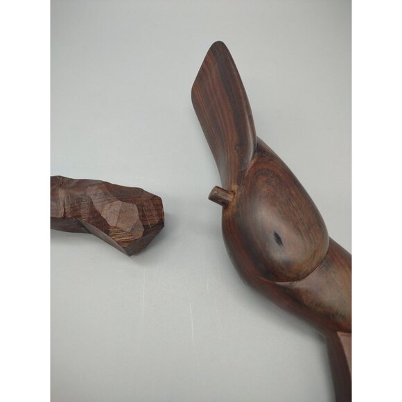 Vintage 12" Toucan Carved Wood Folk Art Sculpture, Two Pieces, MCM Bird Parrot - Picture 12 of 16